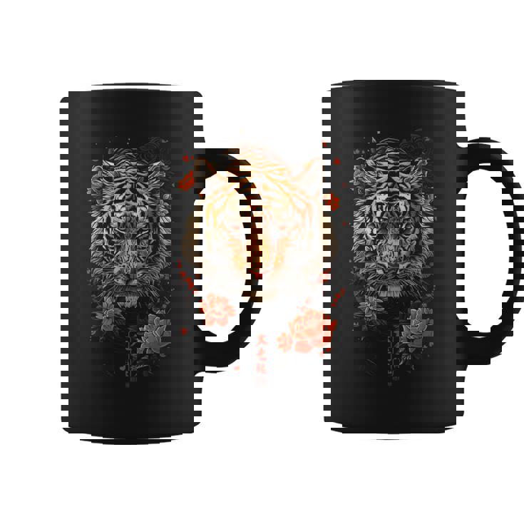 日本のタイガーフェイス 面白いグラフィックtシャツ コーヒーマグ