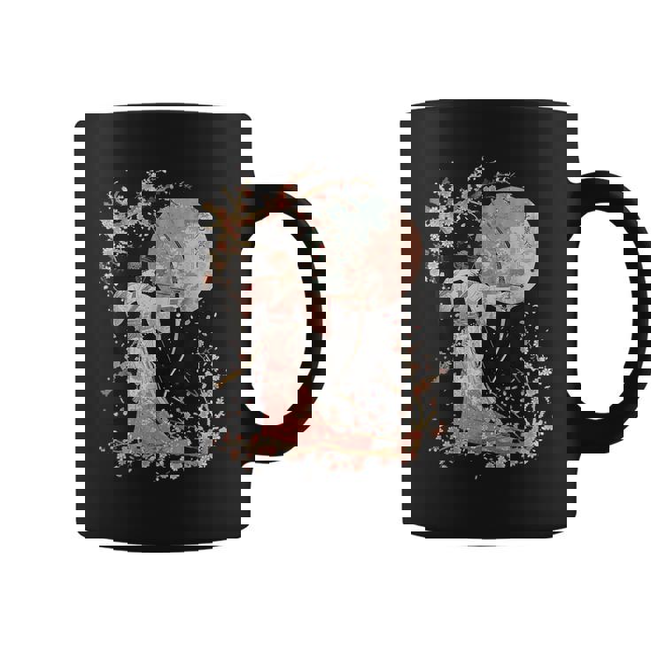 日本の伝統的な弓道アーチェリーアート桜のデザイン。 コーヒーマグ