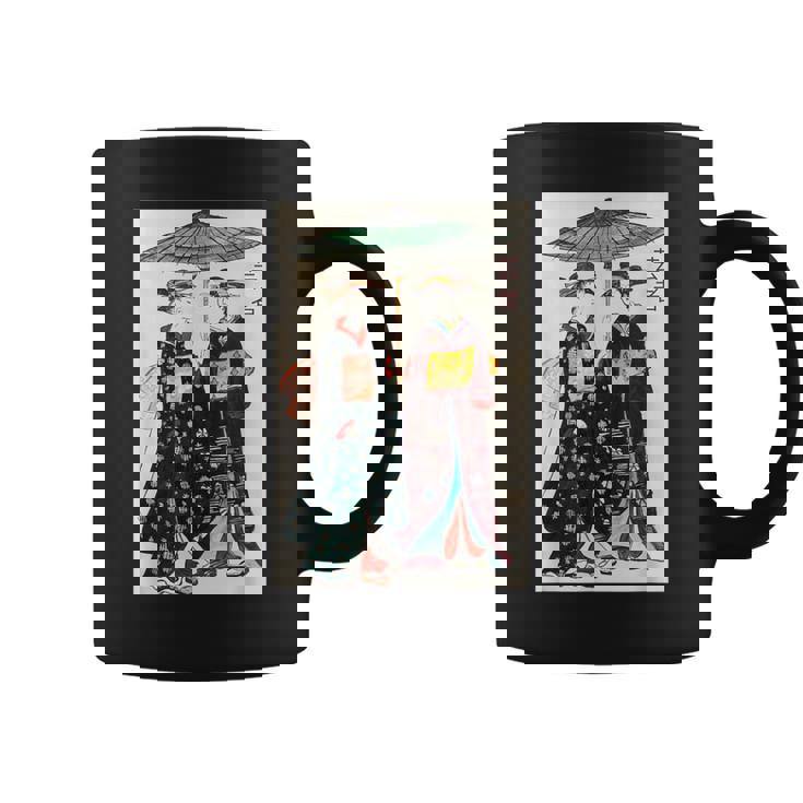 日本の伝統芸者 絵画 アート 水彩 お土産 コーヒーマグ