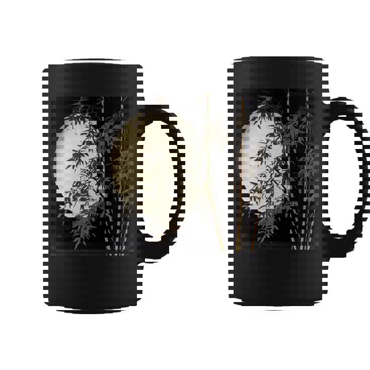 日本の竹と月 長袖tシャツ コーヒーマグ