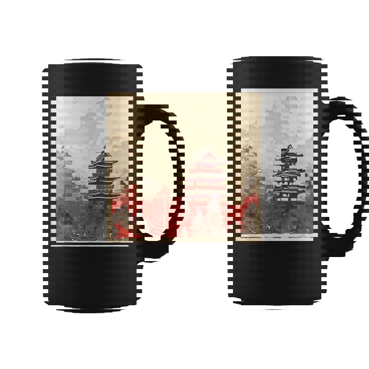 日本アジア アジア 日本風 ヴィンテージ レトロ 自然 コーヒーマグ