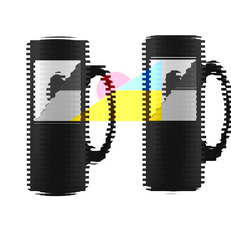 日本ウクライナ国旗日本語ウクライナサポートスタンド付き コーヒーマグ
