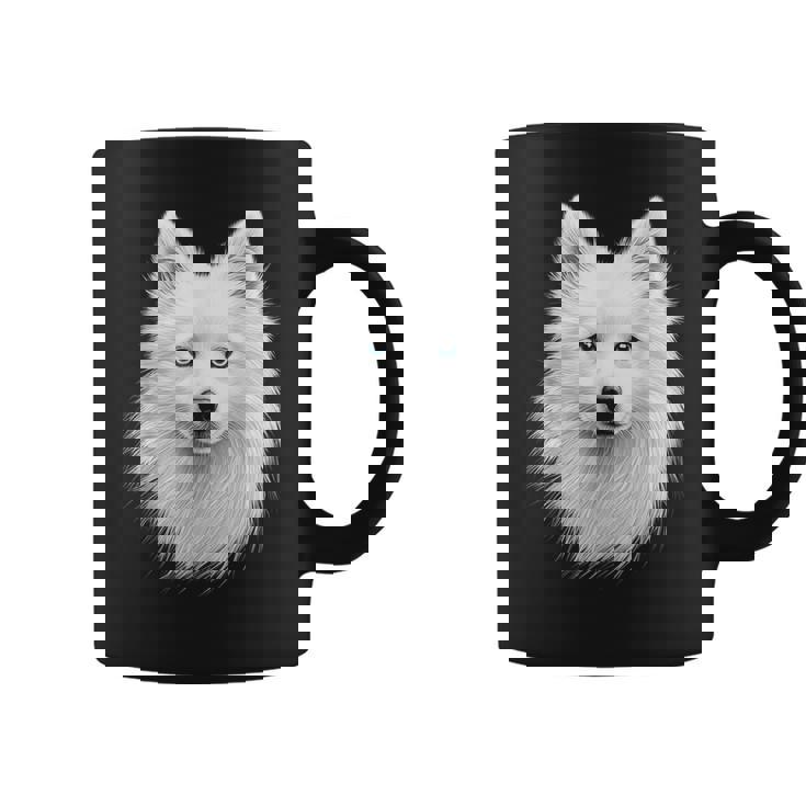 日本スピッツ 犬 モチーフ ペットアート 青い目 日本スピッツ コーヒーマグ