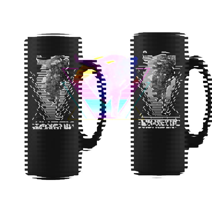 日本相撲 レトロベイパーウェイブ90s 相撲リンガー コーヒーマグ