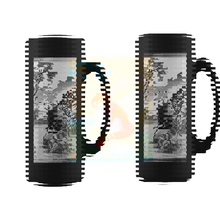 日本美術 レッサーパンダ 京斎 ヴィンテージ 日本 作品 コーヒーマグ