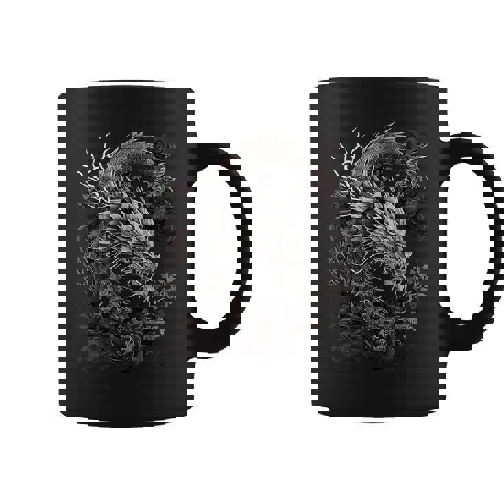 日本龍 タトゥー描画 伝統的な日本のグラフィックtシャツ コーヒーマグ