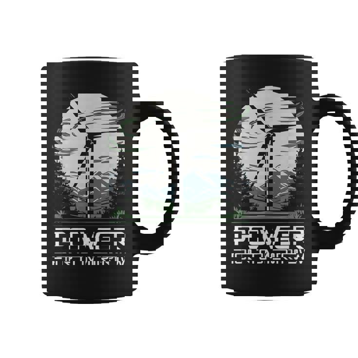 明日地球の日のための風力発電 クリーンエネルギー 風力タービン コーヒーマグ