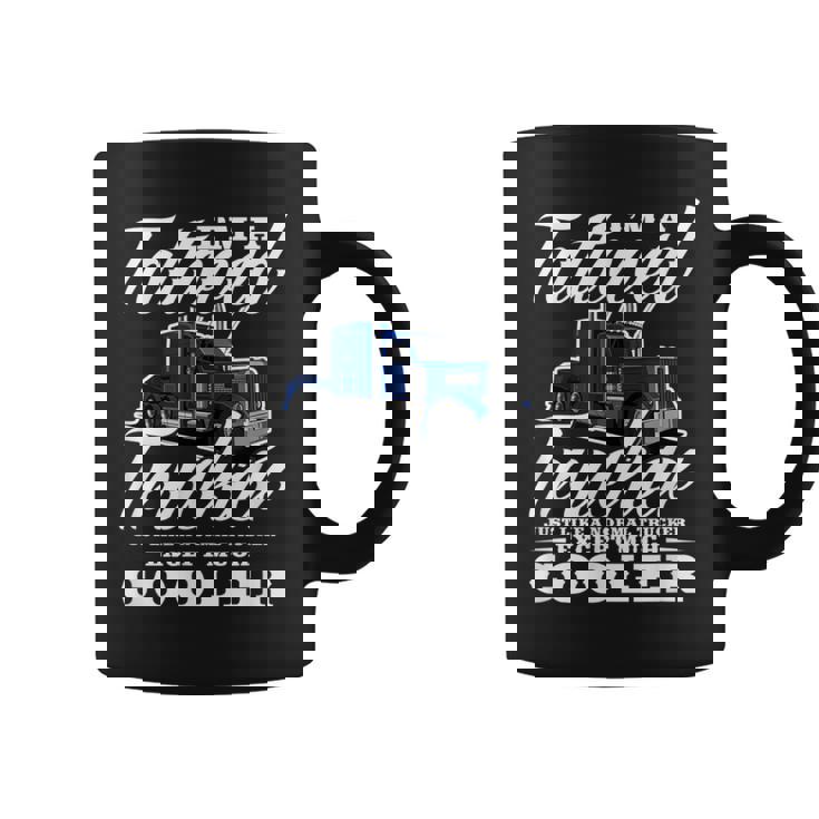 メンズ 普通のトラッカービッグリグトラックドライバーのようなタトゥーの入ったトラッカー コーヒーマグ