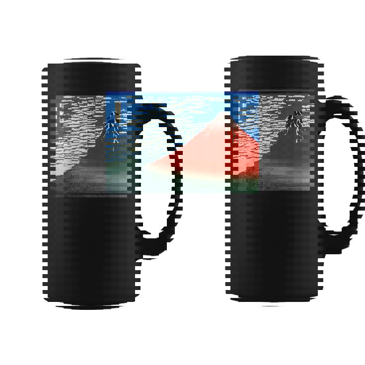 晴天の赤富士山 日本風景アートプリント コーヒーマグ