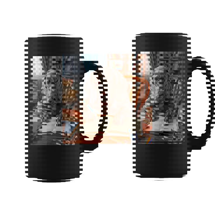 書斎でワイマラナー犬を書く詩 3 コーヒーマグ