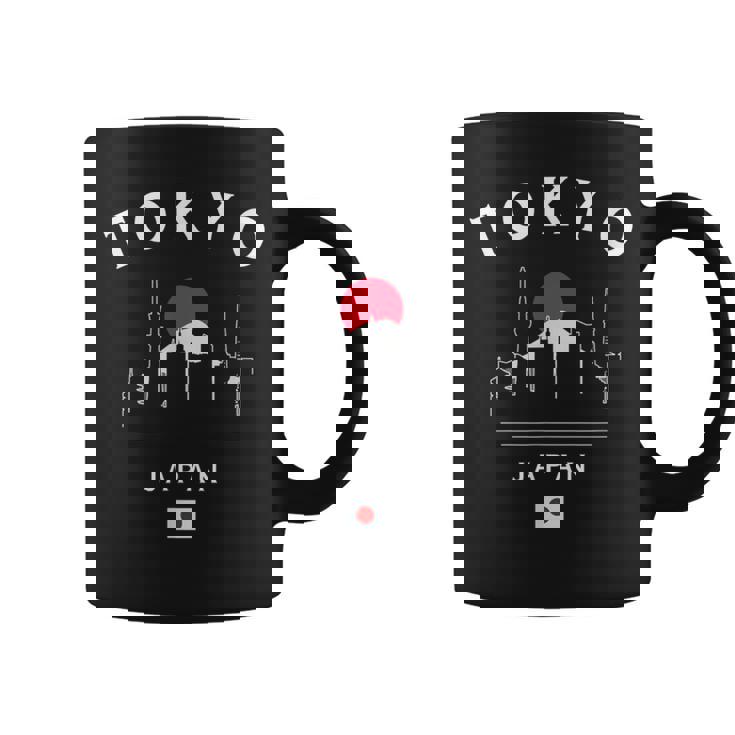 東京 日本 国旗 東京スカイライン ミニマリスト お土産 コーヒーマグ