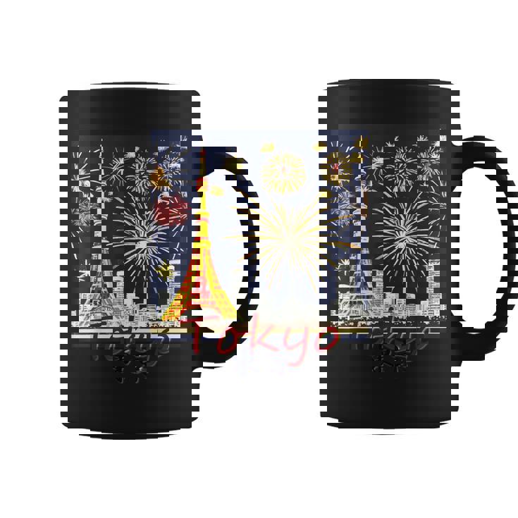 東京 東京タワーと花火大会 日本 漢字 By Kana Kanjin コーヒーマグ