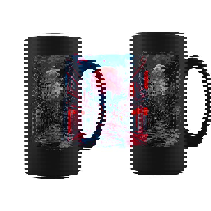 東京の街並み 日本の夜景 ライト付き ヴェイパーウェーブ コーヒーマグ