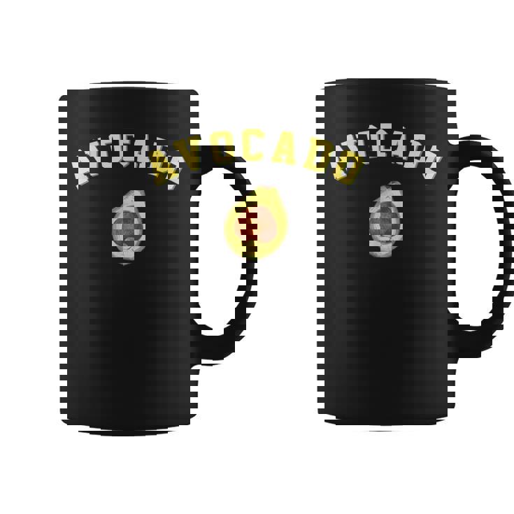 楽しいアボカドの面白いカレッジチームロゴ 英語の言葉 コーヒーマグ