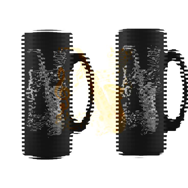 楽器 ト音記号 サックス奏者 音楽サックス コーヒーマグ