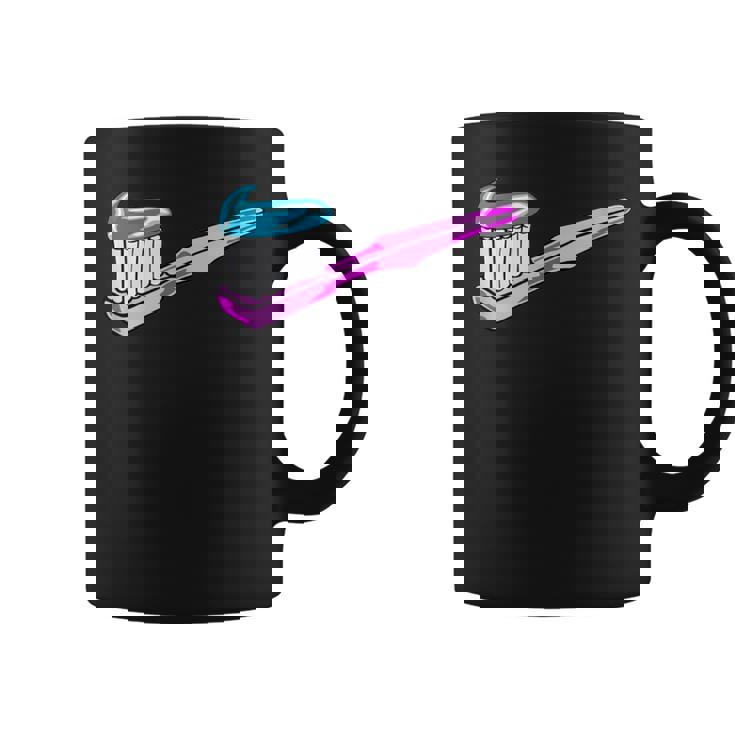 歯磨き粉付きピンク歯ブラシ コーヒーマグ