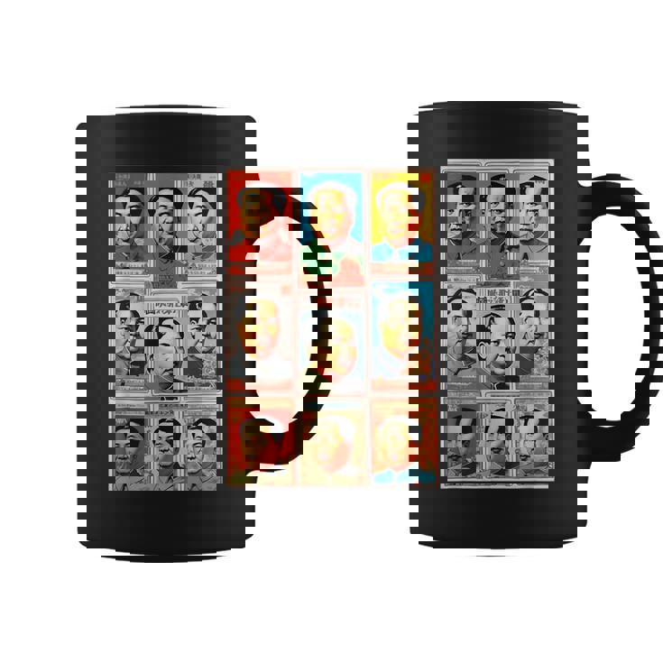 毛沢東ポップアートグリッド-9カラフルな肖像画と書道 コーヒーマグ