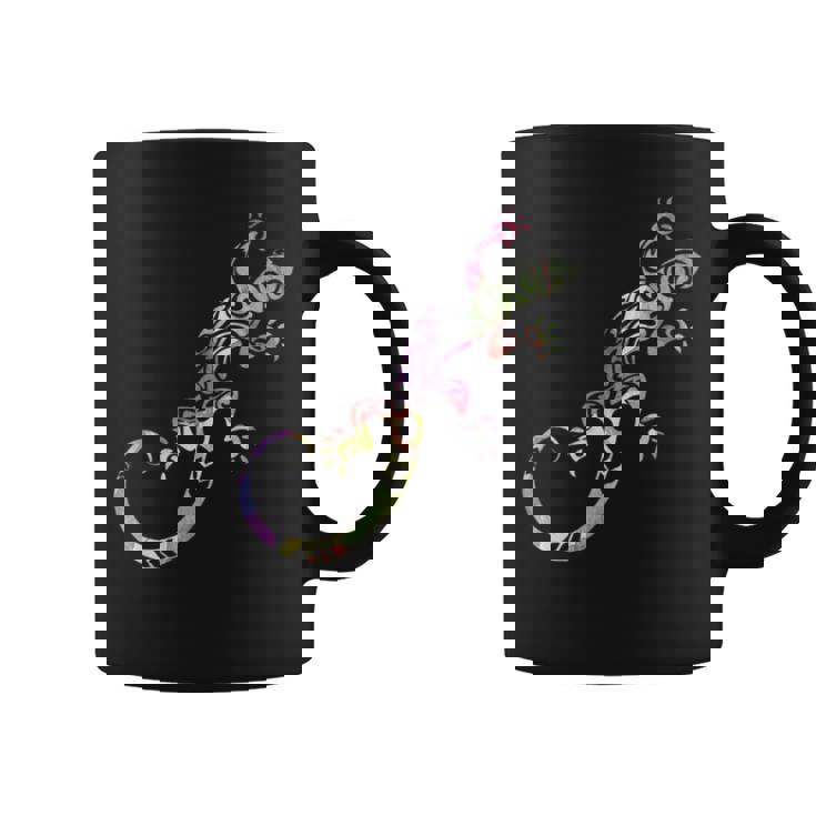 水彩絵の具トカゲ動物爬虫類恋人ヤモリ コーヒーマグ