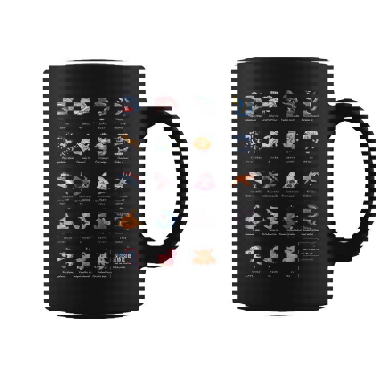 深海魚図鑑_文字白 長袖tシャツ コーヒーマグ