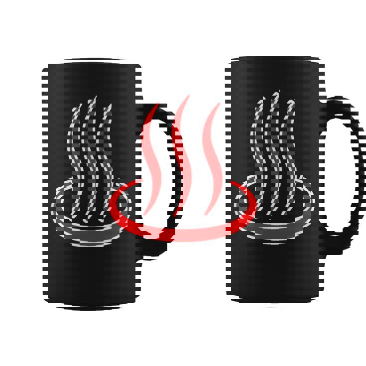 温泉マーク・赤 レッド（アイラブ 温泉／お風呂 大好き）銭湯 記号 お土産 旅行 メッセージ・面白 コーヒーマグ