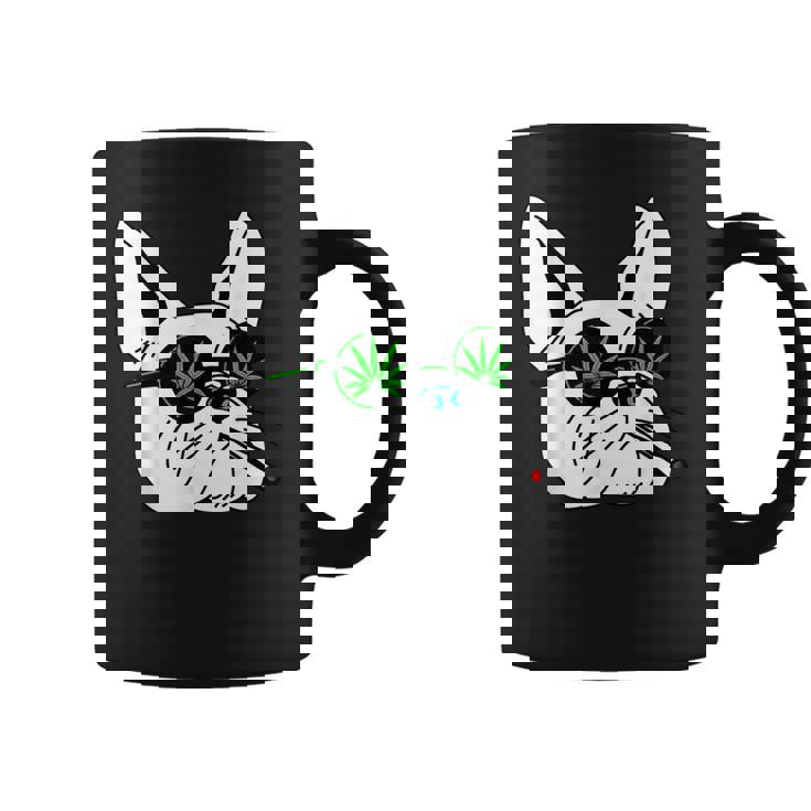 犬のサングラス喫煙420クールな雑草大麻マリファナ コーヒーマグ