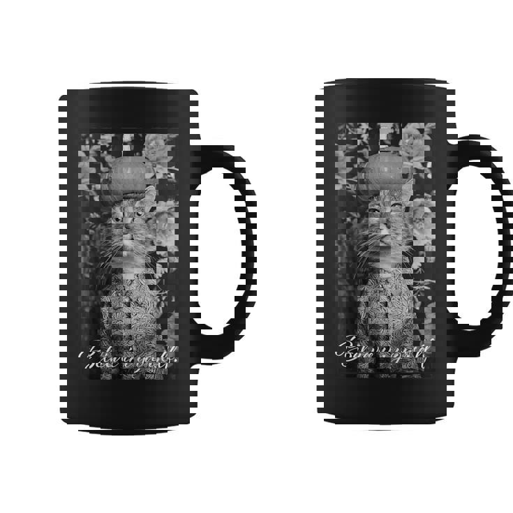 猫 モノクロ 写真 おしゃれ 可愛い 個性的 ハロウィン かぼちゃ コーヒーマグ