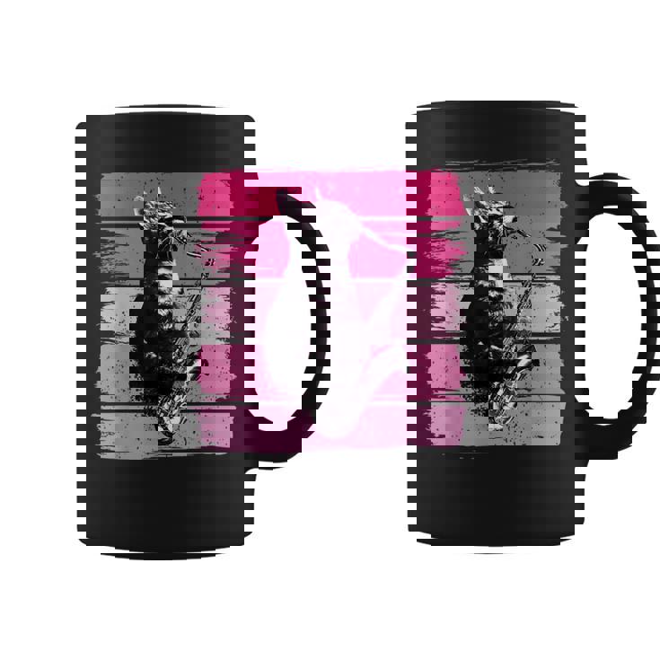 猫 演奏 サックス おもしろい 猫 ジャズ サックス レトロ サックス コーヒーマグ