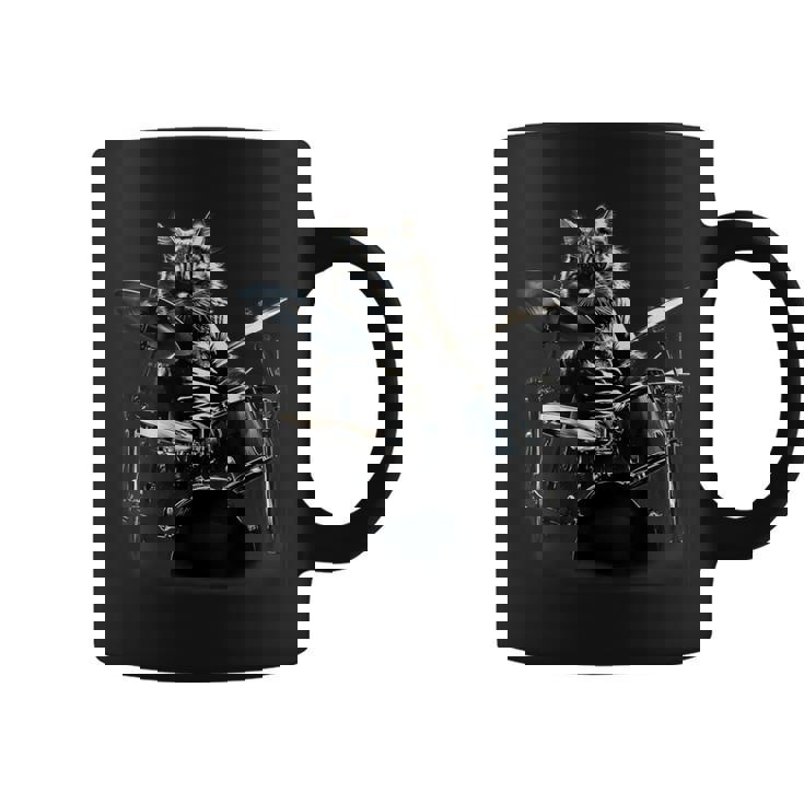 猫がドラムを叩く コーヒーマグ