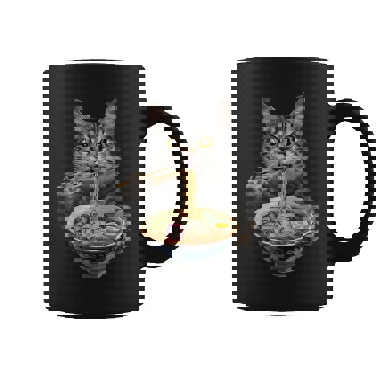 猫がラーメンを食べる リアル コーヒーマグ