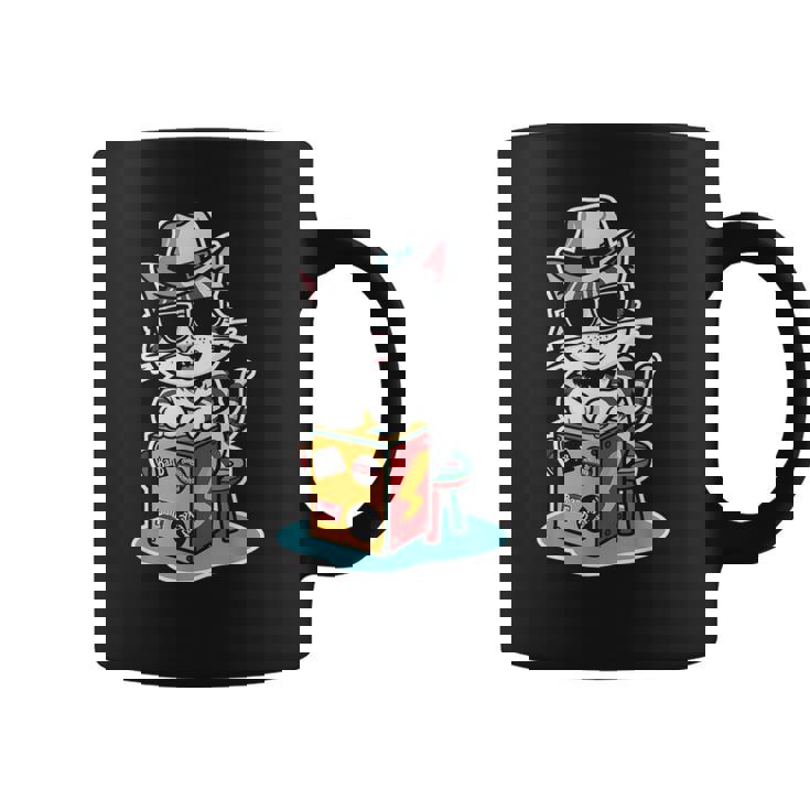 猫が奏でるカホン楽器 コーヒーマグ