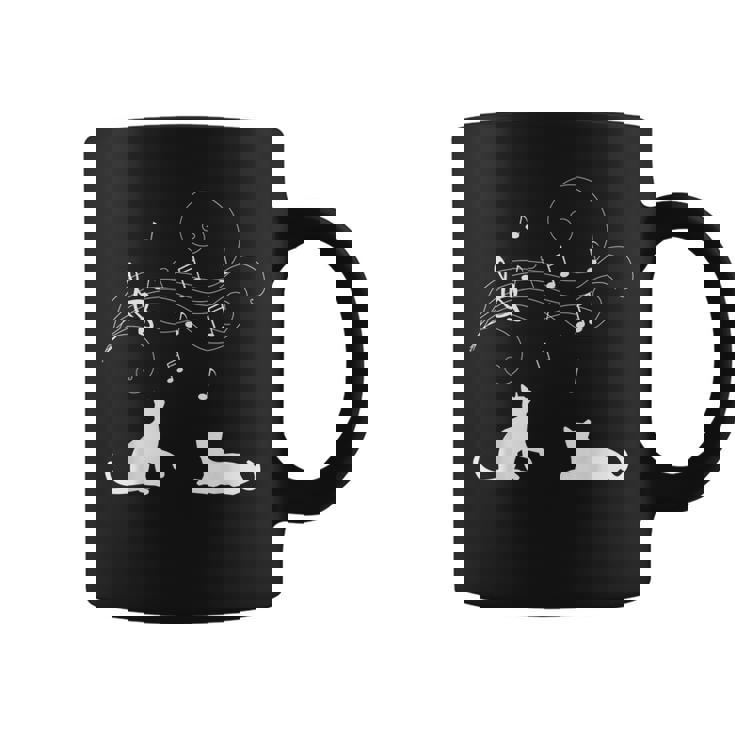 猫と音符 楽譜 音楽家 猫 音楽好き ギフト コーヒーマグ