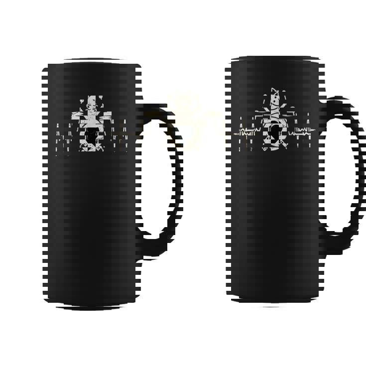 猫ドラム グラフィック 面白い ドラマー 猫 演奏 ドラム コーヒーマグ