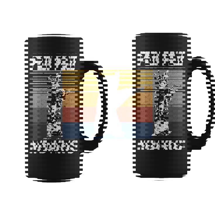 猫ビンテージpewpewpewマダファカス猫クレイジーピュー コーヒーマグ