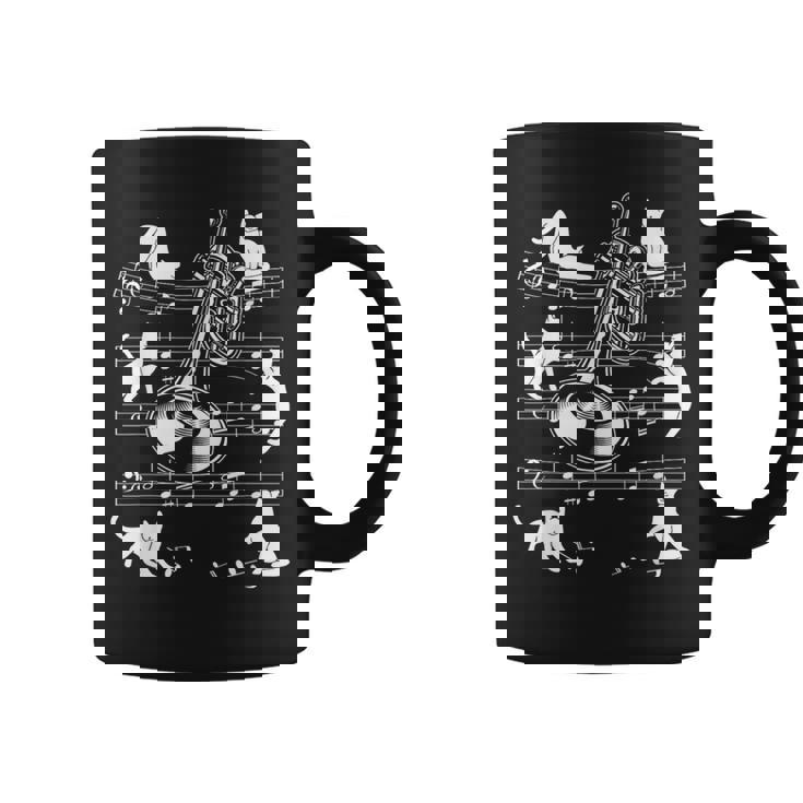 猫好きのトランペット奏者のためのトランペット猫 コーヒーマグ