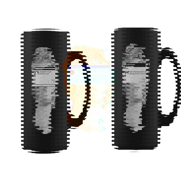 現実は曲がっている。エラーポップアップ付きの美的ギリシャ像 コーヒーマグ