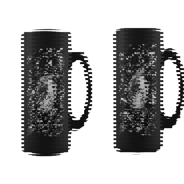 白黒ディスコボール クラブ レトロ コーヒーマグ