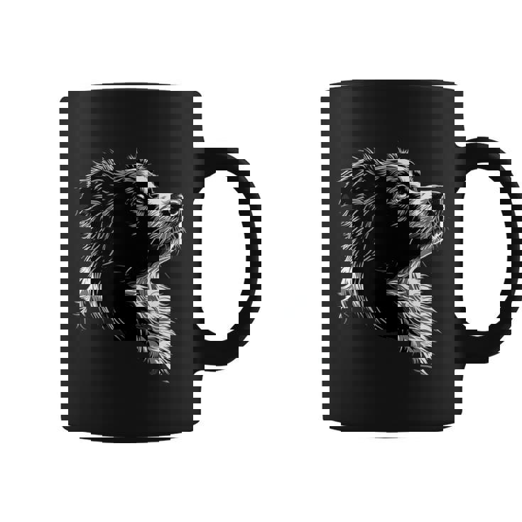 白黒ボーダーコリー コーヒーマグ