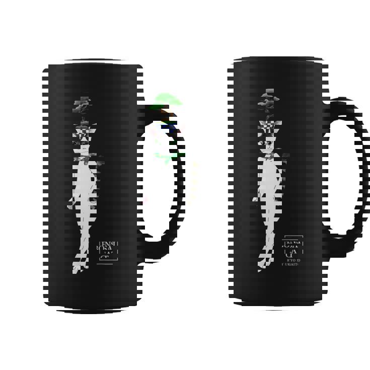 盆栽ねこ 頭に松の盆栽を乗せたハチワレ猫 コーヒーマグ