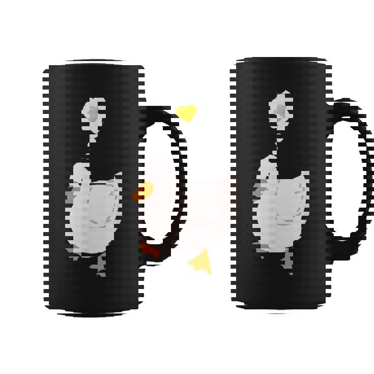 目玉焼きのハートがかわいいアヒル好きのデザイン。 コーヒーマグ