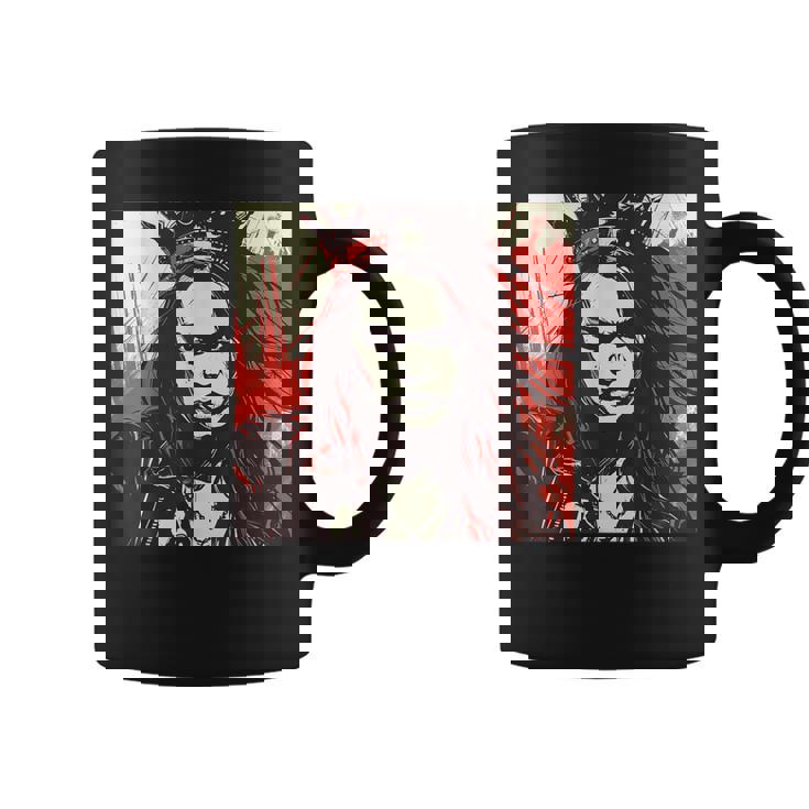 真面目な女王 野生の髪と尖った王冠 コーヒーマグ