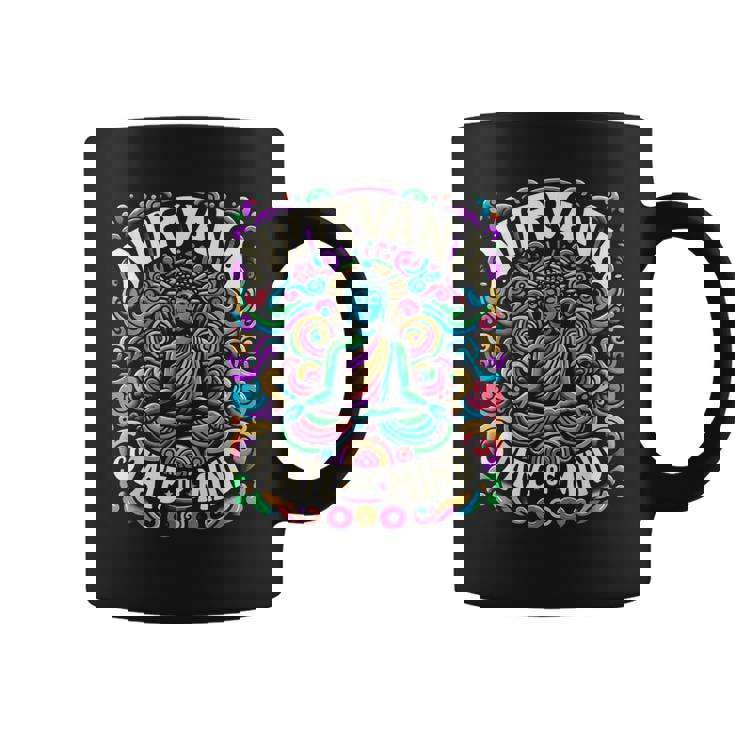 瞑想 Nirvanatate Of Mind ファニーグラフィックtシャツ コーヒーマグ