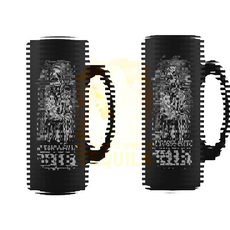 私の好きなスピリットはテキーラ ゴースト ハロウィン テキーラ コーヒーマグ