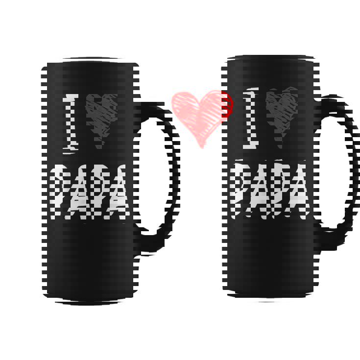 私はパパ 最高 お父さん 父 息子 娘 衣装 ハートが大好きです I Love Papa コーヒーマグ