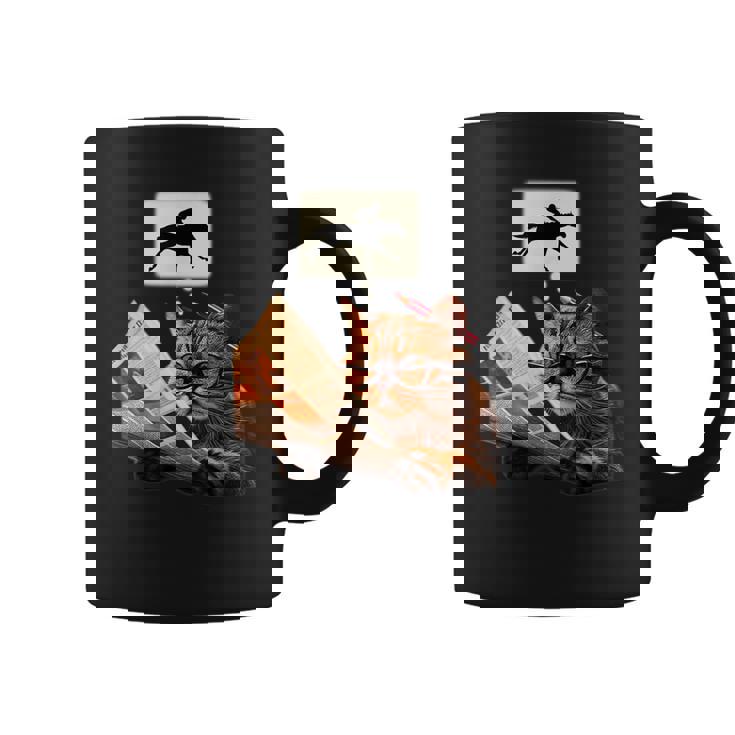 競馬 猫 ネコ 面白いtシャツ 馬tシャツ ウマ レース 馬 乗馬 メンズ おもしろグッズ ネタ 大人 男性 コーヒーマグ