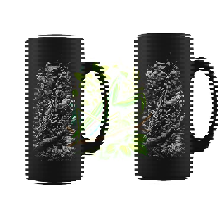 節足動物崇拝者 謎めいたカマキリ 水彩インク コーヒーマグ