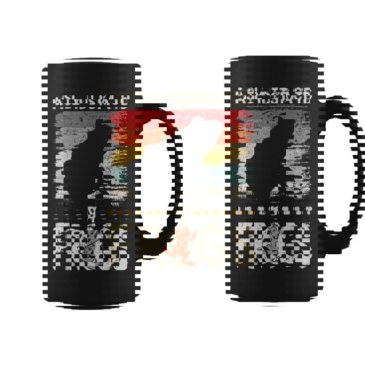 簡単に気を散らせるカエルのヴィンテージなカエル愛好家。 コーヒーマグ