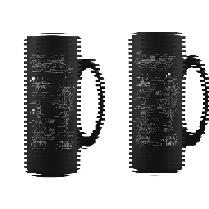 米ジェット戦闘機f14トムキャットの設計図 コーヒーマグ