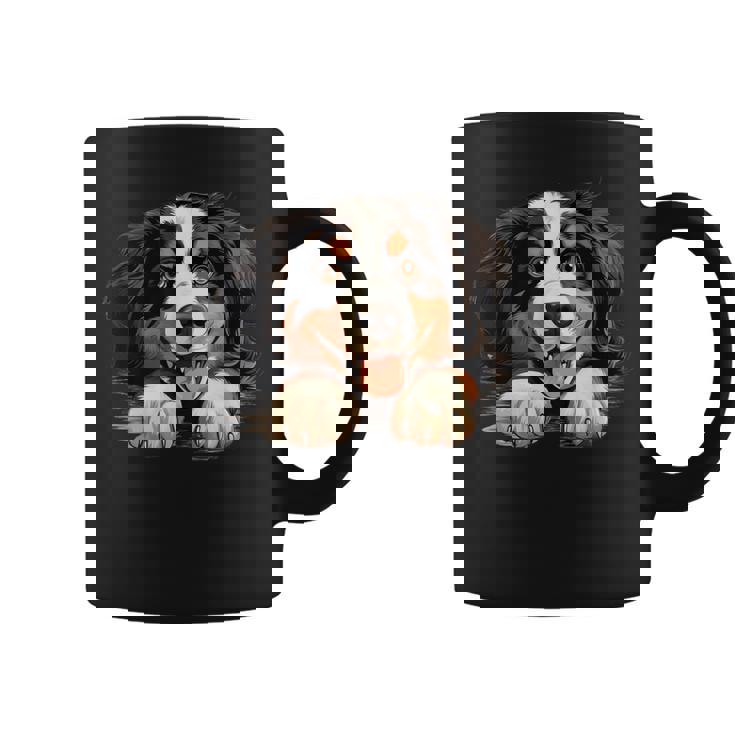 素敵で面白い覗き見犬 バーニーズマウンテンドッグ コーヒーマグ