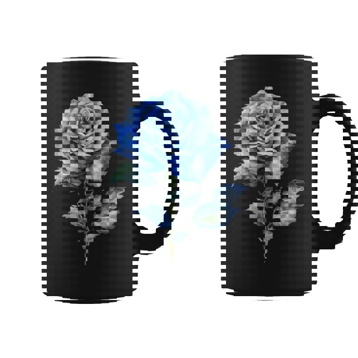 美しいブルーローズフローラルブルーフラワー コーヒーマグ