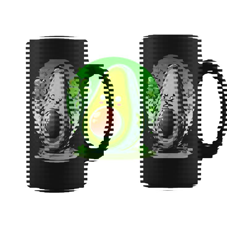 聖パトリックの日 アボカド 幸運の四つ葉のクローバー コーヒーマグ